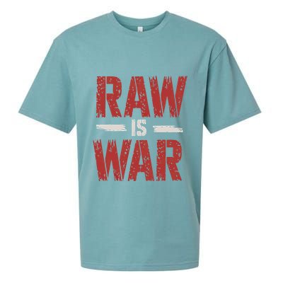 Raw Is War Funny Distressed Retro Vintage Design Gift Sueded Cloud Jersey T-Shirt
