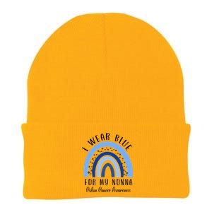 Rainbow I Wear Blue For My Nonna Colon Cancer Awareness Gift Knit Cap Winter Beanie