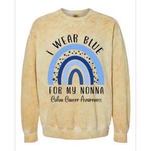 Rainbow I Wear Blue For My Nonna Colon Cancer Awareness Gift Colorblast Crewneck Sweatshirt