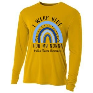 Rainbow I Wear Blue For My Nonna Colon Cancer Awareness Gift Cooling Performance Long Sleeve Crew