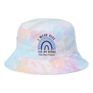 Rainbow I Wear Blue For My Nonna Colon Cancer Awareness Gift Tie Dye Newport Bucket Hat