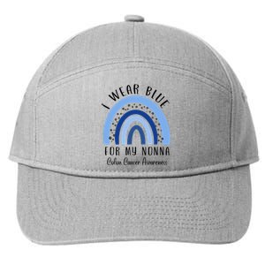 Rainbow I Wear Blue For My Nonna Colon Cancer Awareness Gift 7-Panel Snapback Hat