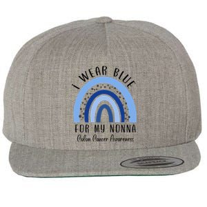 Rainbow I Wear Blue For My Nonna Colon Cancer Awareness Gift Wool Snapback Cap