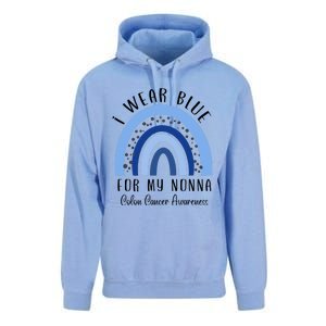 Rainbow I Wear Blue For My Nonna Colon Cancer Awareness Gift Unisex Surf Hoodie