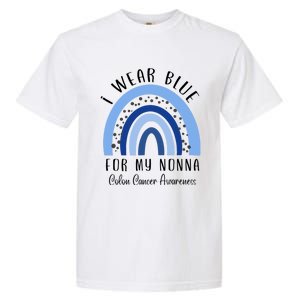 Rainbow I Wear Blue For My Nonna Colon Cancer Awareness Gift Garment-Dyed Heavyweight T-Shirt