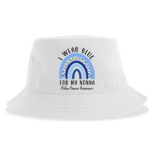 Rainbow I Wear Blue For My Nonna Colon Cancer Awareness Gift Sustainable Bucket Hat