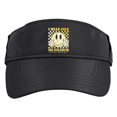 Retro I Wear Gold For Childhood Cancer Awareness Gold Ribbon Gift Adult Drive Performance Visor