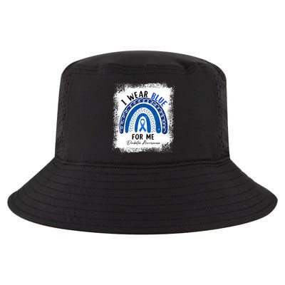 Rainbow I Wear Blue Ribbon For Me T1D Diabetes Awareness Cool Comfort Performance Bucket Hat