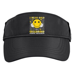 Retro I Wear Gold For Childhood Cancer Awareness Adult Drive Performance Visor