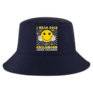 Retro I Wear Gold For Childhood Cancer Awareness Cool Comfort Performance Bucket Hat