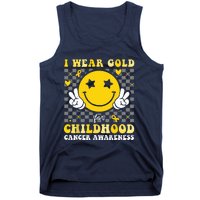 Retro I Wear Gold For Childhood Cancer Awareness Tank Top