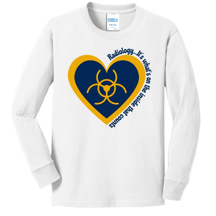 Radiology Its Whats On Inside That Counts Heart Biohazard Kids Long Sleeve Shirt