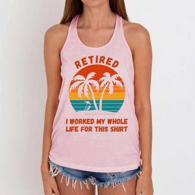 Retired I Worked My Whole Life For This Women's Knotted Racerback Tank