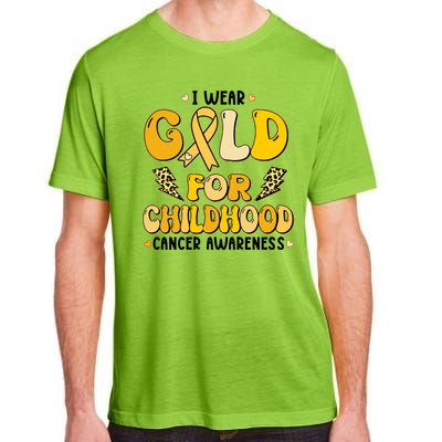 Retro I Wear Gold For Childhood Cancer Awareness Adult ChromaSoft Performance T-Shirt