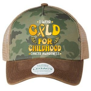 Retro I Wear Gold For Childhood Cancer Awareness Legacy Tie Dye Trucker Hat