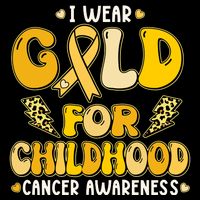 Retro I Wear Gold For Childhood Cancer Awareness Kids Hoodie