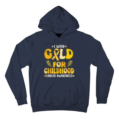 Retro I Wear Gold For Childhood Cancer Awareness Hoodie