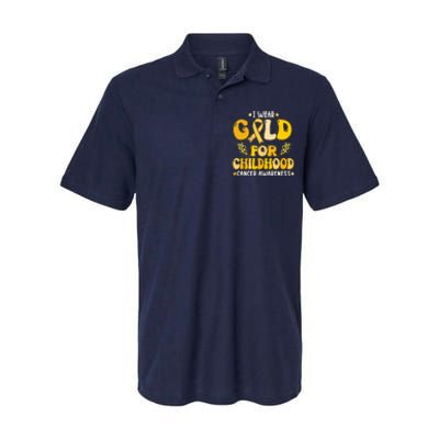 Retro I Wear Gold For Childhood Cancer Awareness Softstyle Adult Sport Polo