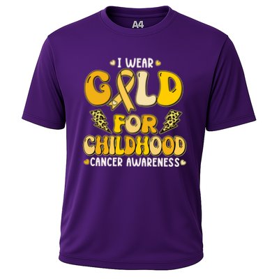 Retro I Wear Gold For Childhood Cancer Awareness Performance Shirt