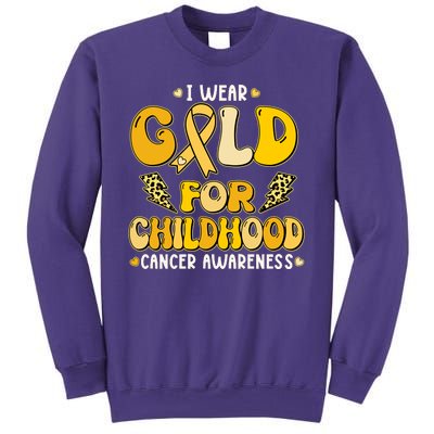 Retro I Wear Gold For Childhood Cancer Awareness Sweatshirt