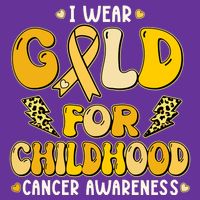 Retro I Wear Gold For Childhood Cancer Awareness Baby Bodysuit