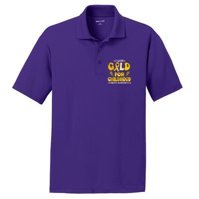 Retro I Wear Gold For Childhood Cancer Awareness PosiCharge RacerMesh Polo