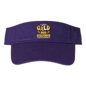 Retro I Wear Gold For Childhood Cancer Awareness Valucap Bio-Washed Visor