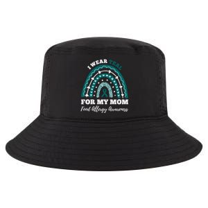 Rainbow I Wear Teal For My Mom Food Allergy Awareness Gift Cool Comfort Performance Bucket Hat