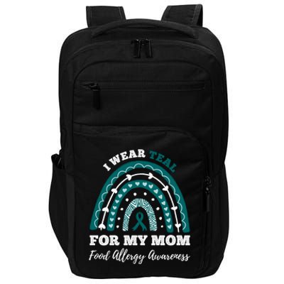 Rainbow I Wear Teal For My Mom Food Allergy Awareness Gift Impact Tech Backpack