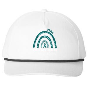 Rainbow I Wear Teal For My Mom Food Allergy Awareness Gift Snapback Five-Panel Rope Hat