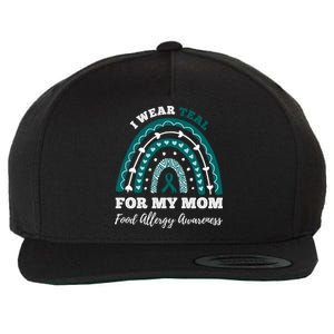 Rainbow I Wear Teal For My Mom Food Allergy Awareness Gift Wool Snapback Cap