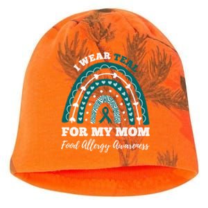 Rainbow I Wear Teal For My Mom Food Allergy Awareness Gift Kati - Camo Knit Beanie