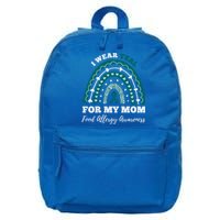 Rainbow I Wear Teal For My Mom Food Allergy Awareness Gift 16 in Basic Backpack