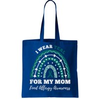 Rainbow I Wear Teal For My Mom Food Allergy Awareness Gift Tote Bag