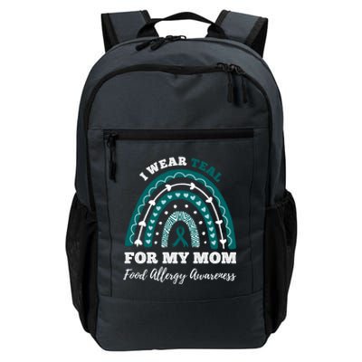 Rainbow I Wear Teal For My Mom Food Allergy Awareness Gift Daily Commute Backpack