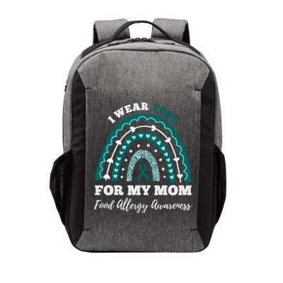 Rainbow I Wear Teal For My Mom Food Allergy Awareness Gift Vector Backpack