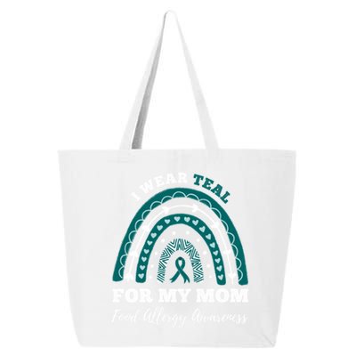 Rainbow I Wear Teal For My Mom Food Allergy Awareness Gift 25L Jumbo Tote