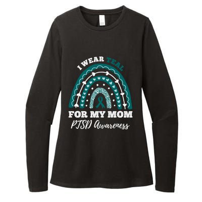 Rainbow I Wear Teal For My Mom Ptsd Awareness Gift Womens CVC Long Sleeve Shirt