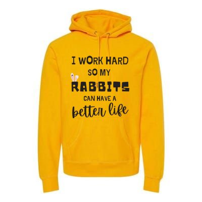 Rabbits I Work Hard So My Rabbits Can Have A Better Life Gift Premium Hoodie