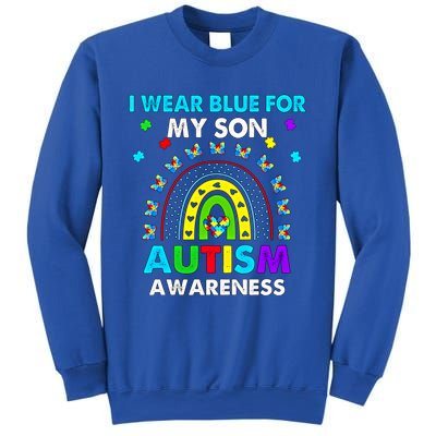 Rainbow I Wear Blue For My Son Autism Awareness Funny Gift Sweatshirt