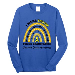 Rainbow I Wear Yellow Grandfather Sarcoma Cancer Awareness Meaningful Gift Long Sleeve Shirt