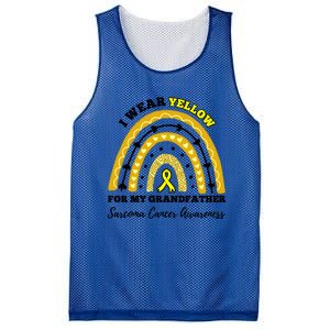 Rainbow I Wear Yellow Grandfather Sarcoma Cancer Awareness Meaningful Gift Mesh Reversible Basketball Jersey Tank