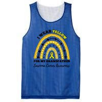 Rainbow I Wear Yellow Grandfather Sarcoma Cancer Awareness Meaningful Gift Mesh Reversible Basketball Jersey Tank