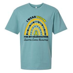 Rainbow I Wear Yellow Grandfather Sarcoma Cancer Awareness Meaningful Gift Sueded Cloud Jersey T-Shirt