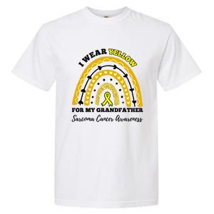 Rainbow I Wear Yellow Grandfather Sarcoma Cancer Awareness Meaningful Gift Garment-Dyed Heavyweight T-Shirt