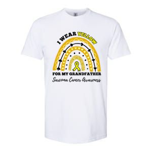 Rainbow I Wear Yellow Grandfather Sarcoma Cancer Awareness Meaningful Gift Softstyle CVC T-Shirt