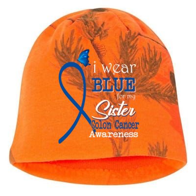 Ribbon I Wear Blue For Sister Colon Cancer Awareness Gift Kati - Camo Knit Beanie