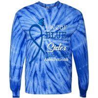 Ribbon I Wear Blue For Sister Colon Cancer Awareness Gift Tie-Dye Long Sleeve Shirt