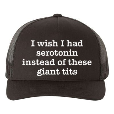 Retro I Wish I Had Serotonin Instead Of These Giant Tits Yupoong Adult 5-Panel Trucker Hat