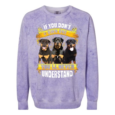 Rottweiler If You Dont Own One Youll Never Understand Colorblast Crewneck Sweatshirt